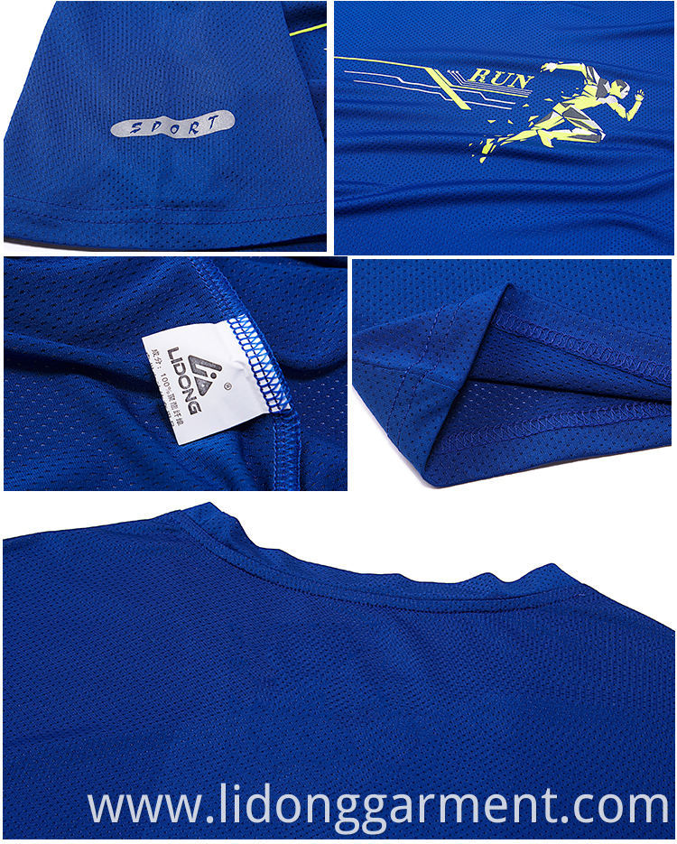 LiDong wholesale cheap printed t-shirts Night running suit gym t shirt